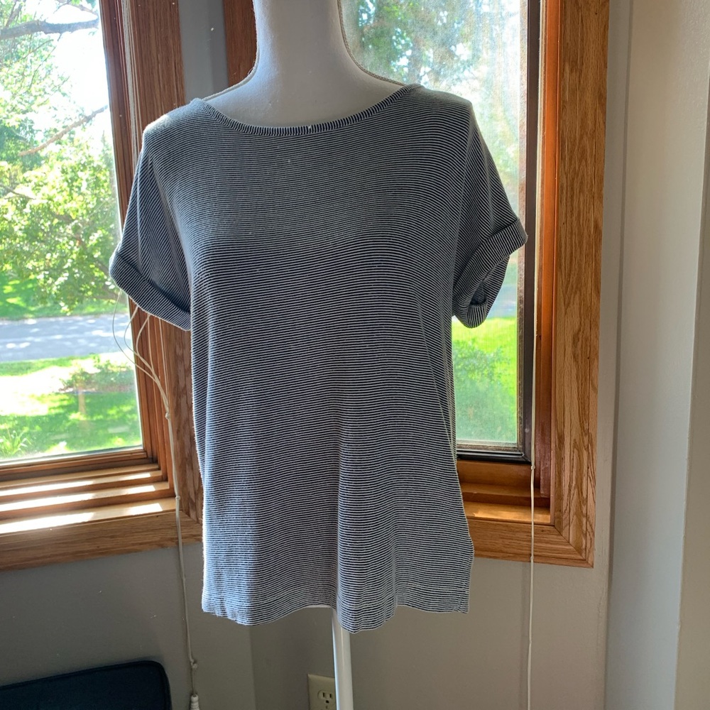 Striped Back Button Top - image 1